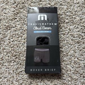 NEW NIB Travis Mathew Cloud Boxer Brief Sz M Black Golf Cart Print Comfort Soft